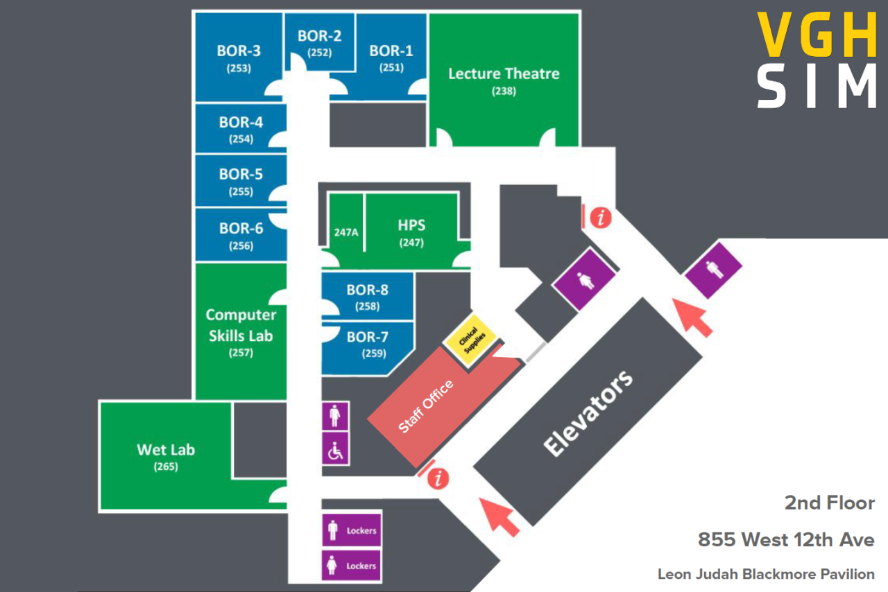 Floor plan of the VGH Simulation Centre