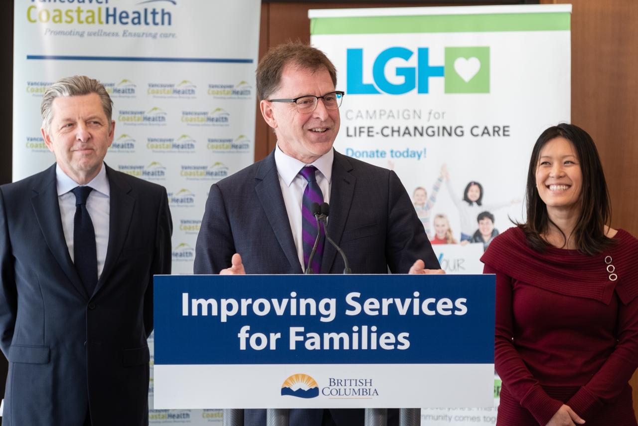 Adrian Dix announcing new LGH acute facility