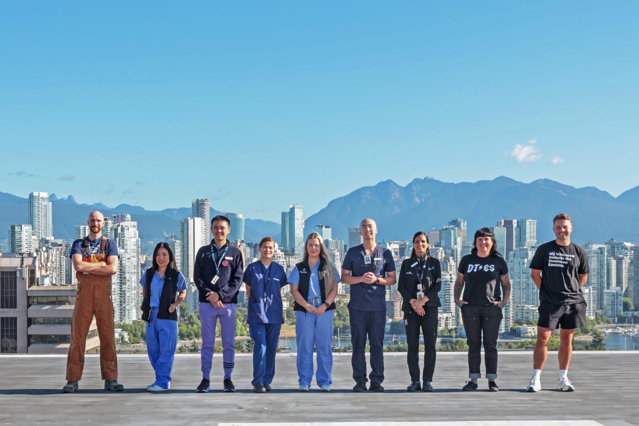 VCH staff members on helipad