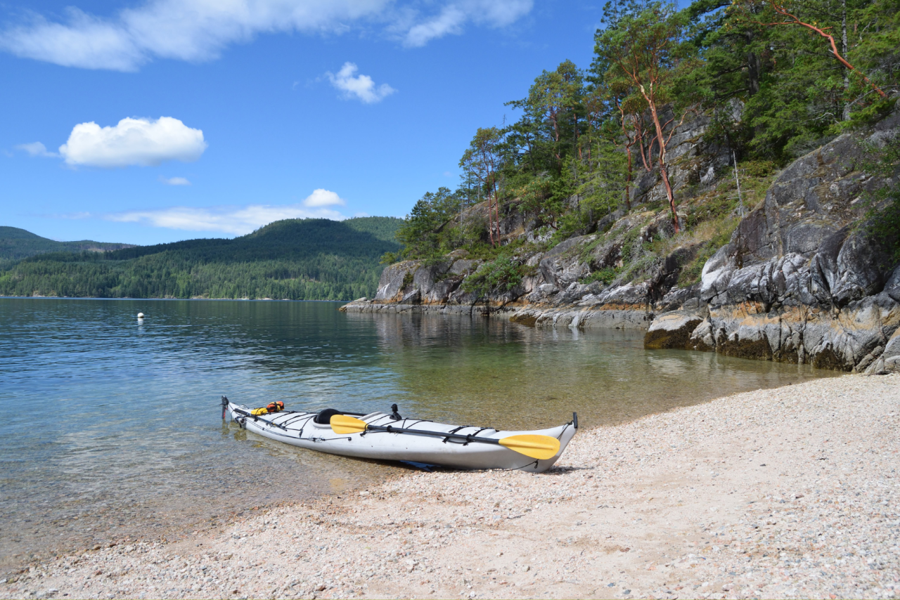 Kayak on a beach in Sechelt