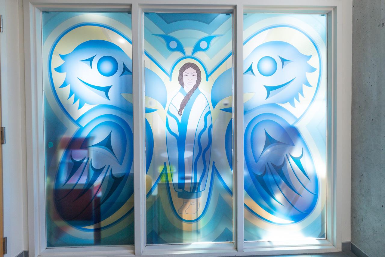 Indigenous artwork of a blue butterfly