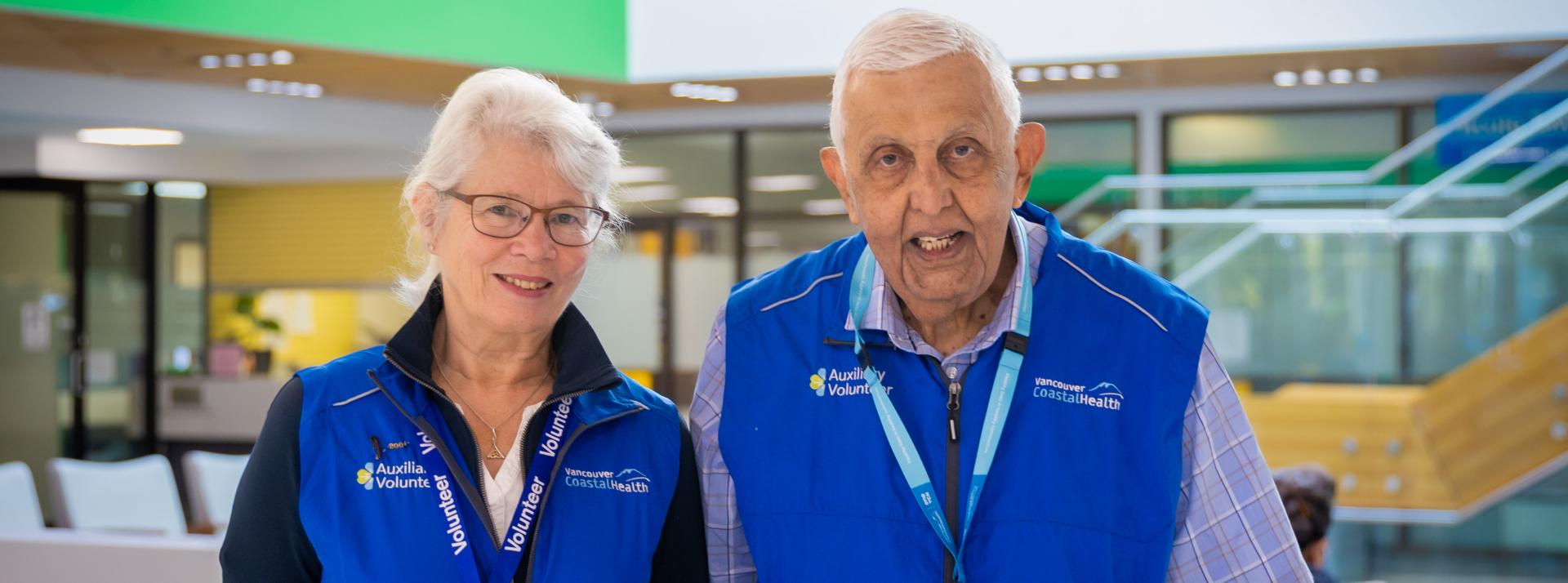 Two volunteers at Lions Gate Hospital 