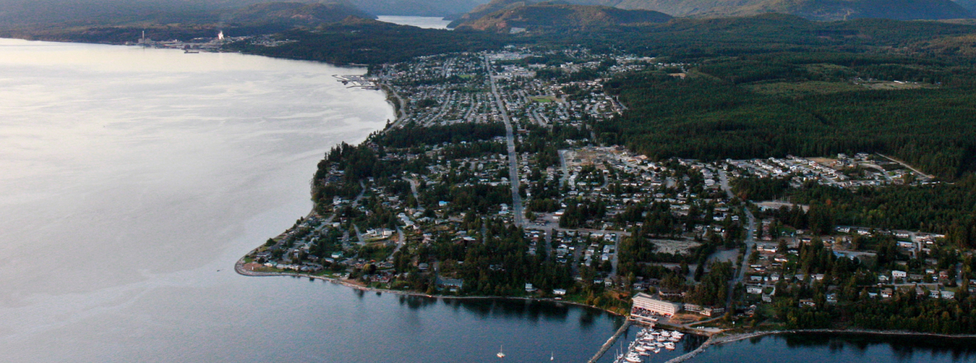 Coastline aerial view of Powell River