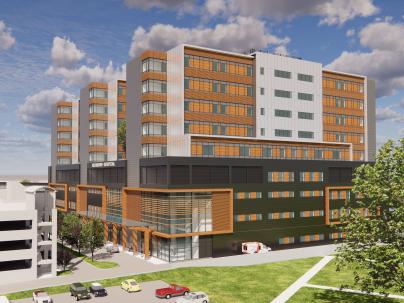 South West view - Richmond Hospital Rendering 2023