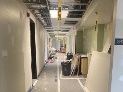 5N hallway in Richmond Hospital before construction was complete