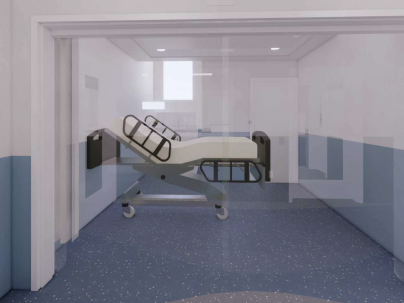 Patient care space in the interim Psychiatric Assessment Unit at Richmond Hospital