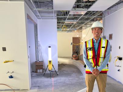 Steve in the future Cancer Care Clinic, part of Phase One of the Richmond Hospital Redevelopment Project.