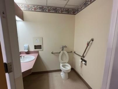 Typical patient bathroom in the Lions Gate Hospital Palliative Care Unit