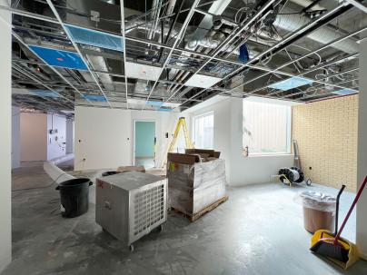 Cancer Care Clinic lobby during renovations
