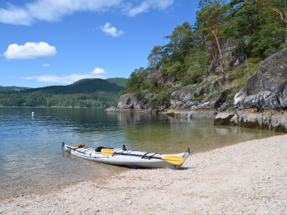 Kayak on a beach in Sechelt