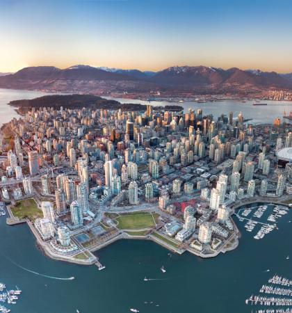 Aerial view of downtown Vancouver